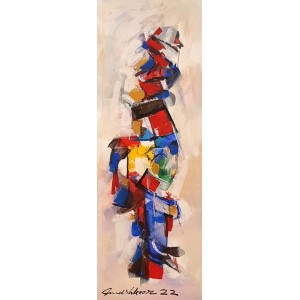 Mashkoor Raza, 12 x 36 Inch, Oil on Canvas, Abstract Painting, AC-MR-542